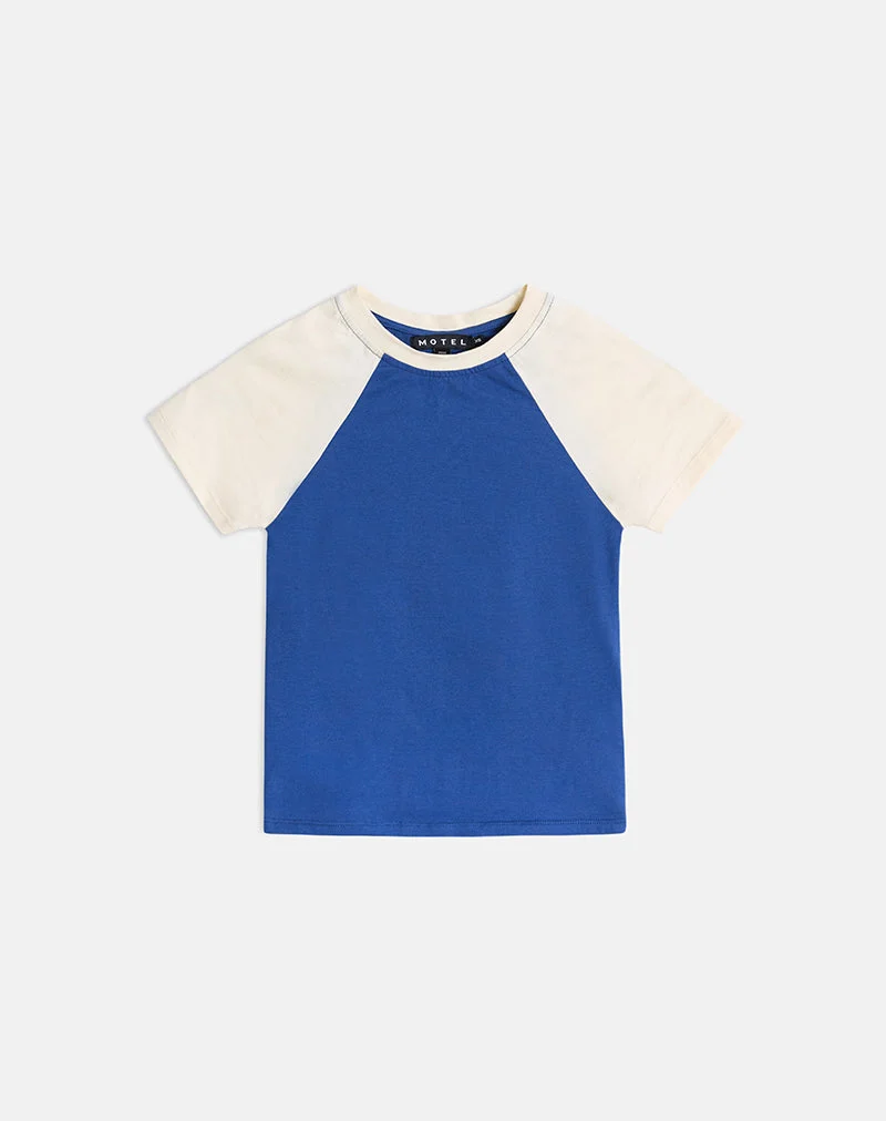 T-shirt Agneta dans un mélange de bleu éclatant et de couleur « buttermilk »