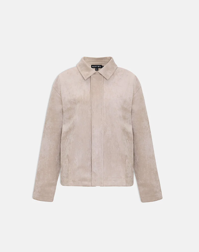 Veste Dante Boxy en simili-daim beige clair