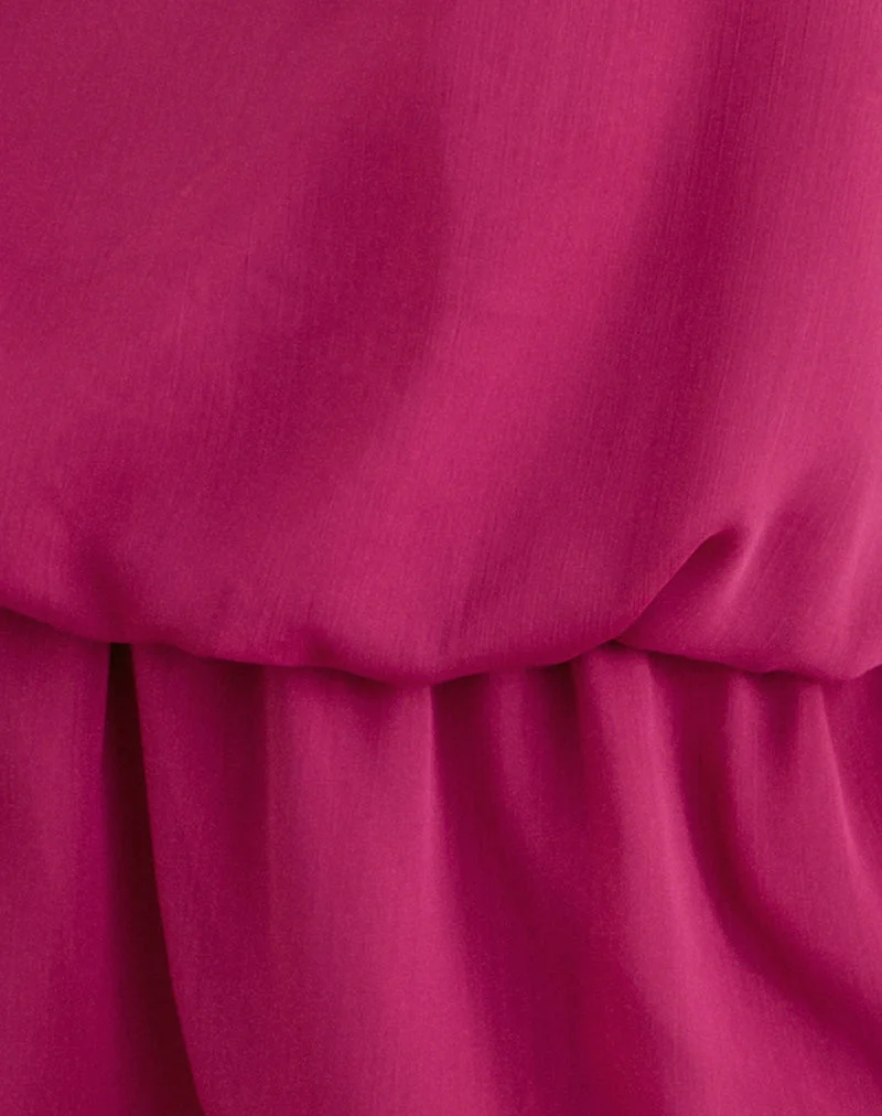 Mini-robe Veloria à col licou, couleur rose foncé
