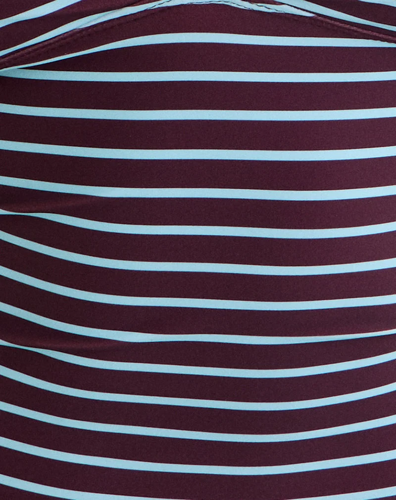 Tankini Thorin à rayures violettes et bleues éclatantes