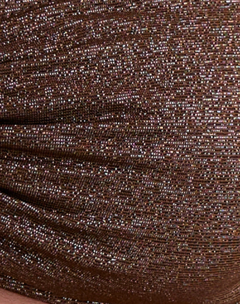 Haut de bikini Sorawa brun chatoyant avec spirale