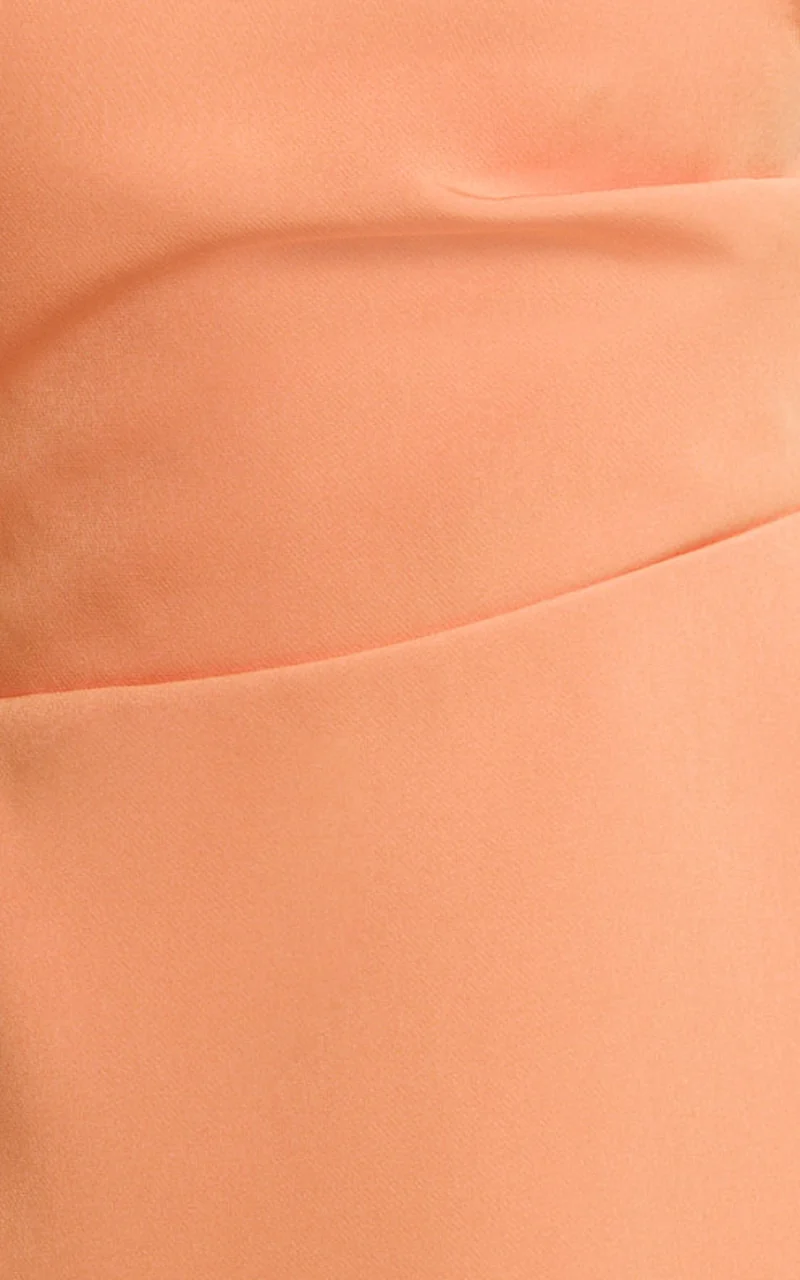 Claire Mini Dress - Tipped Shoulder Tulip Skirt Dress in Sherbet