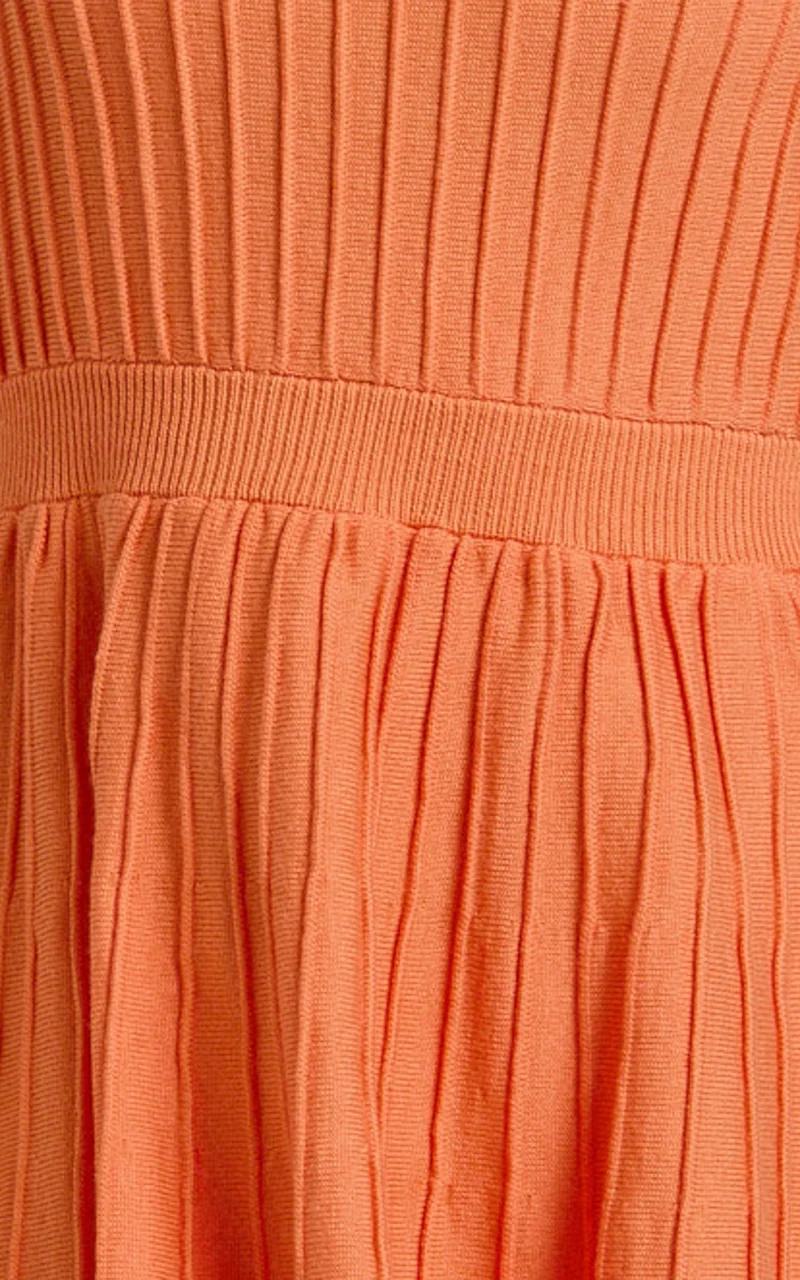 Donissa Mini Dress - Panelled Knit Mini Dress in Sherbet