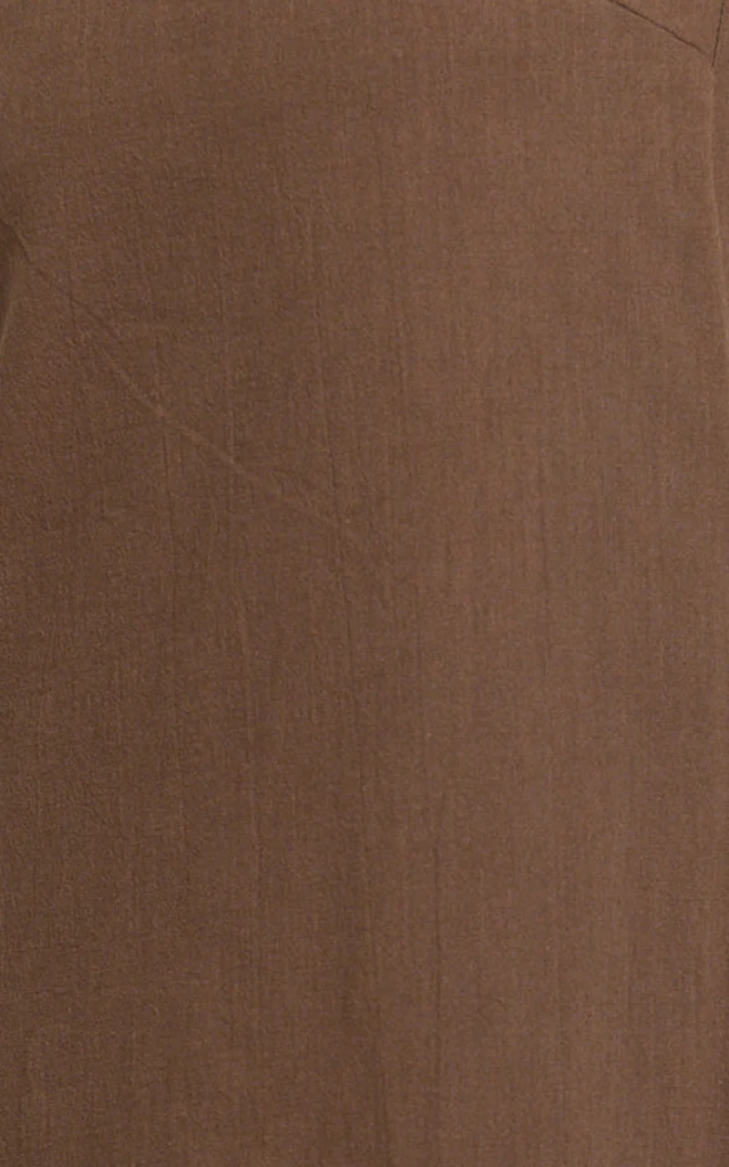 Emmie Midi Dress - Strapless Trapeze Dress in Chocolate