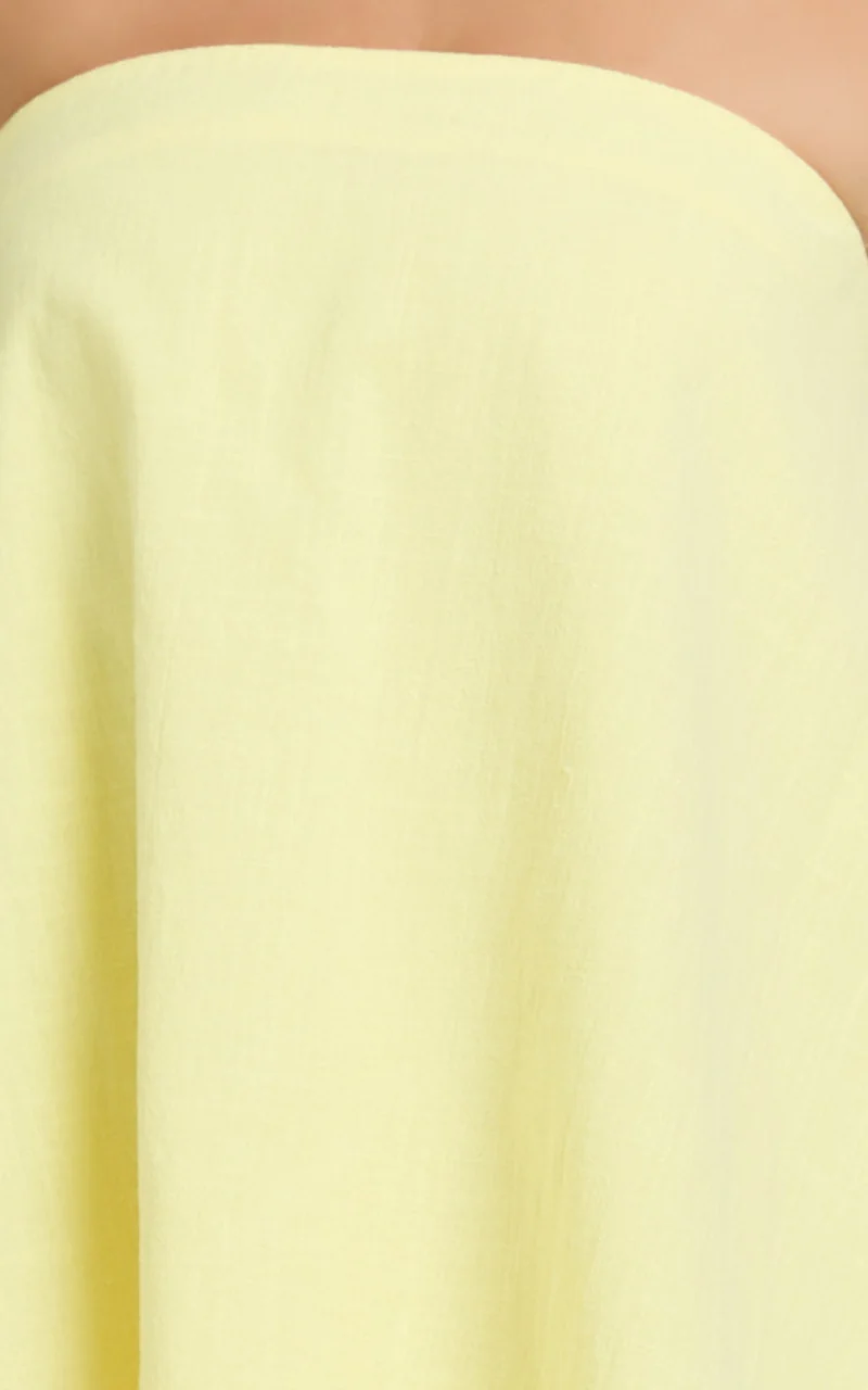 Emmie Mini Dress - Strapless Trapeze Mini Dress in Lemon