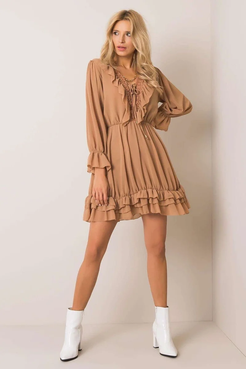 Robe champêtre courte manche longue