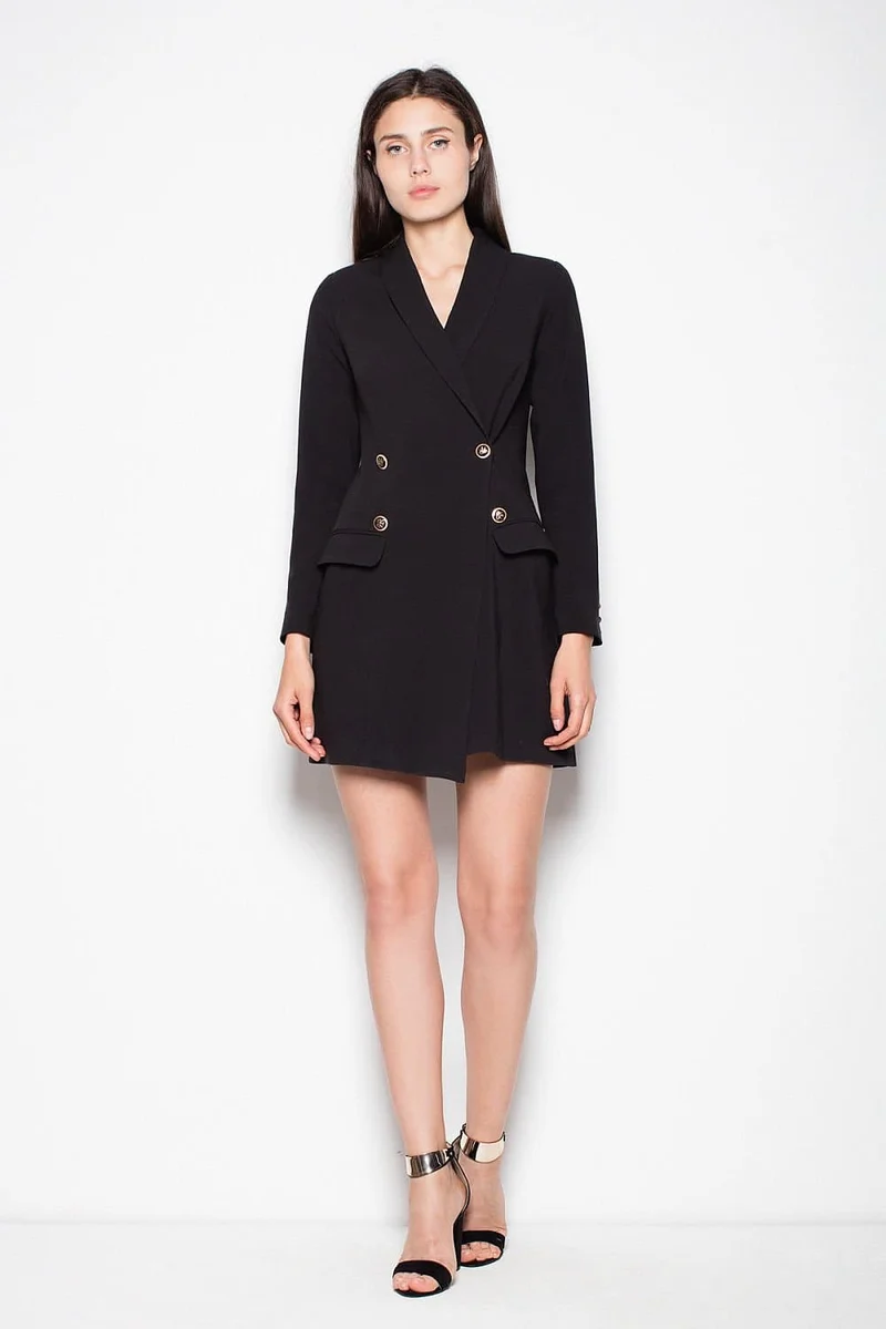 Robe blazer noire courte chic