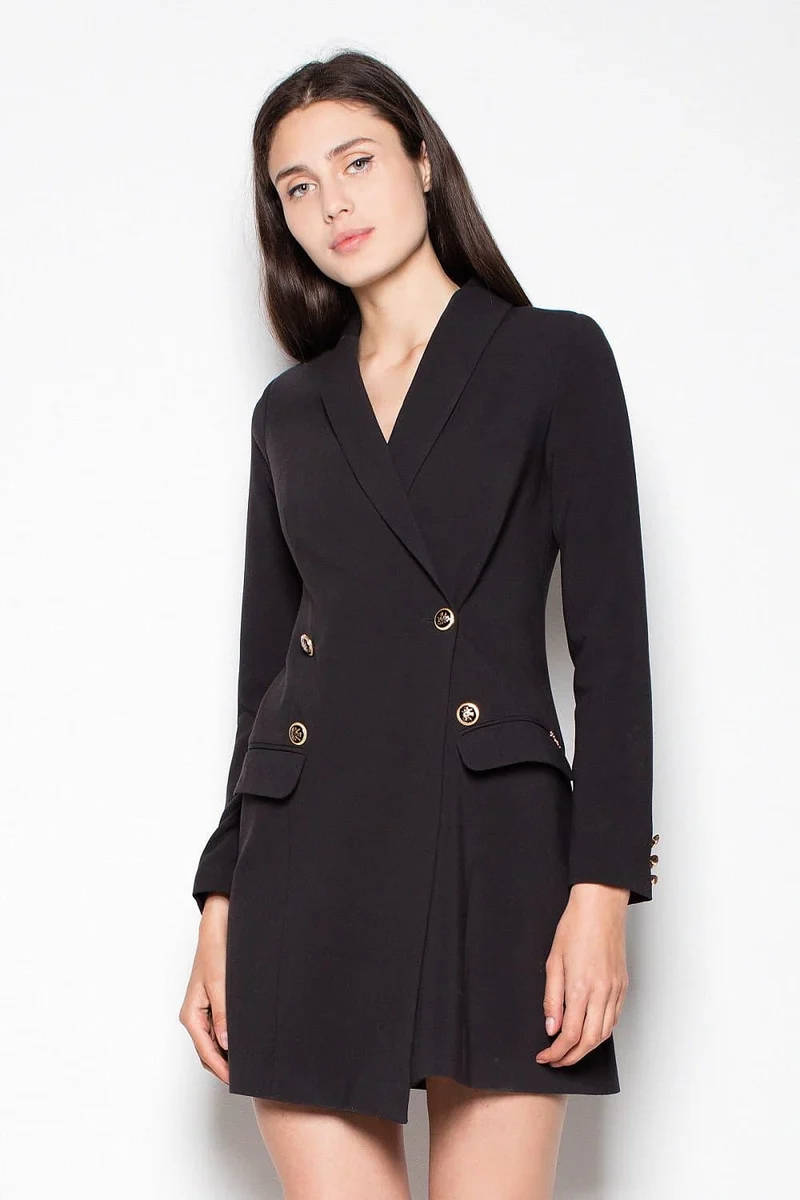 Robe blazer noire courte chic