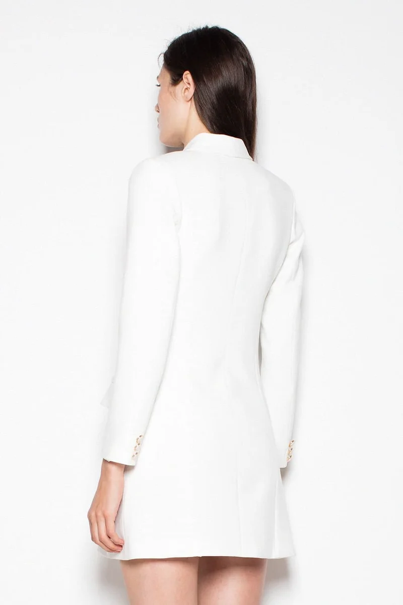 Robe blazer blanche manche longue