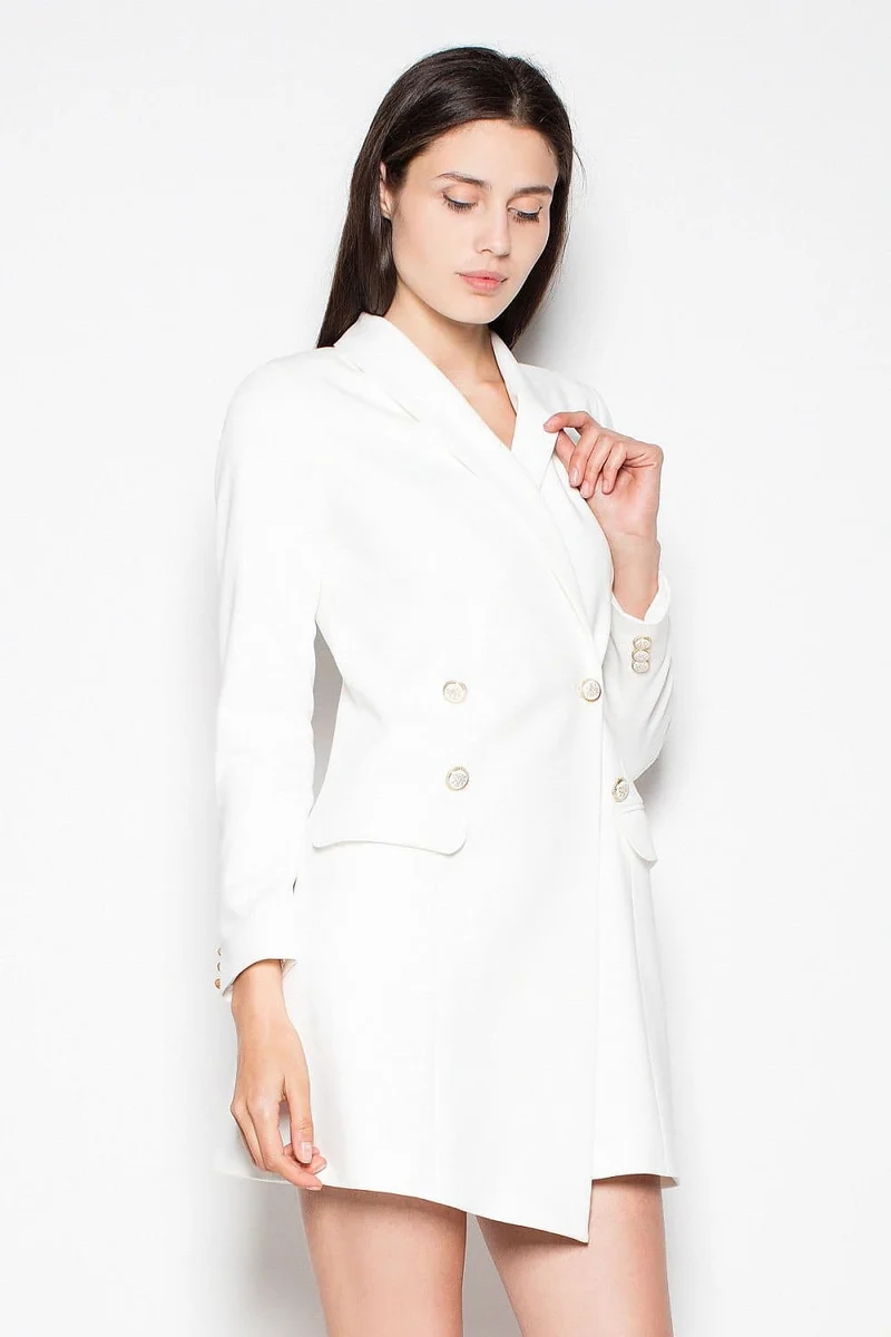 Robe blazer blanche manche longue