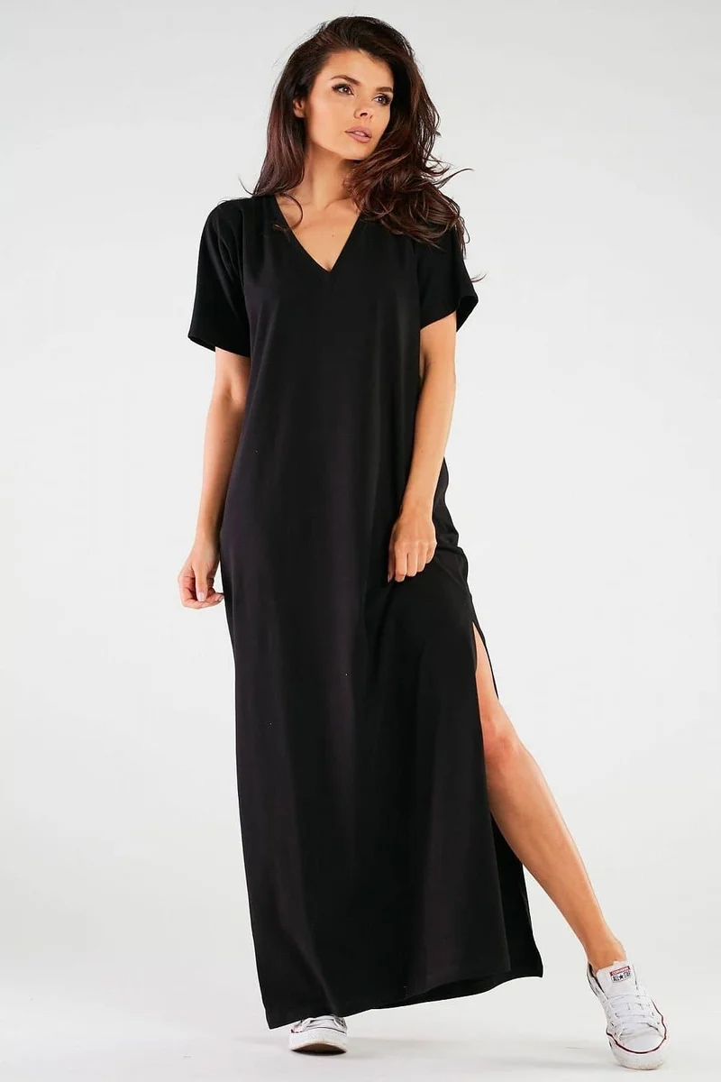 Robe T-shirt noire longue