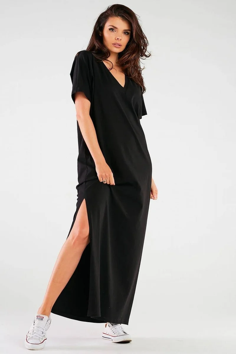 Robe T-shirt noire longue