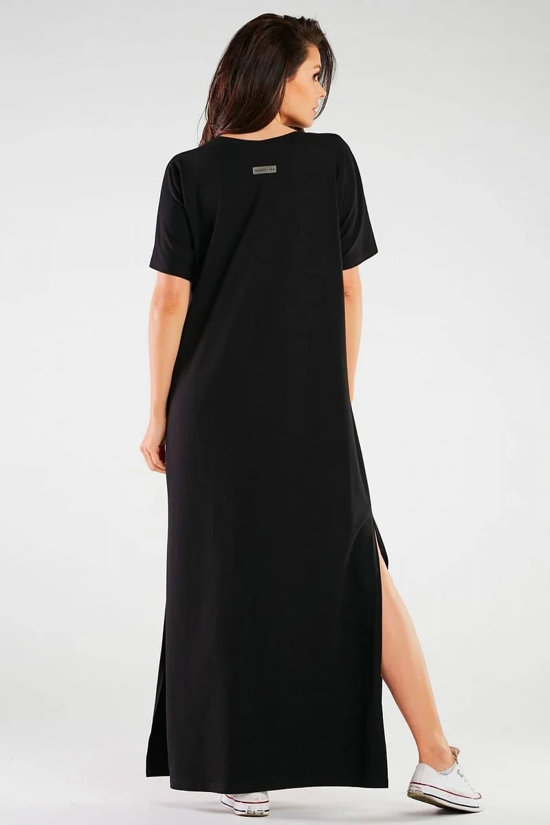 Robe T-shirt noire longue