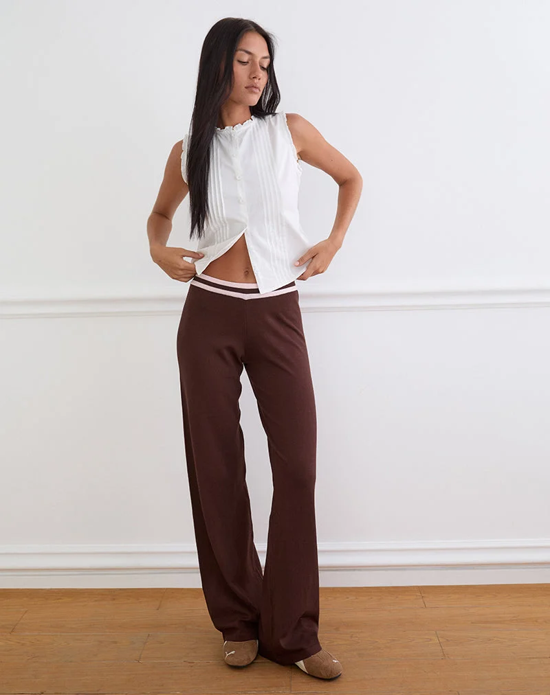 Pantalon Natela, marron foncé