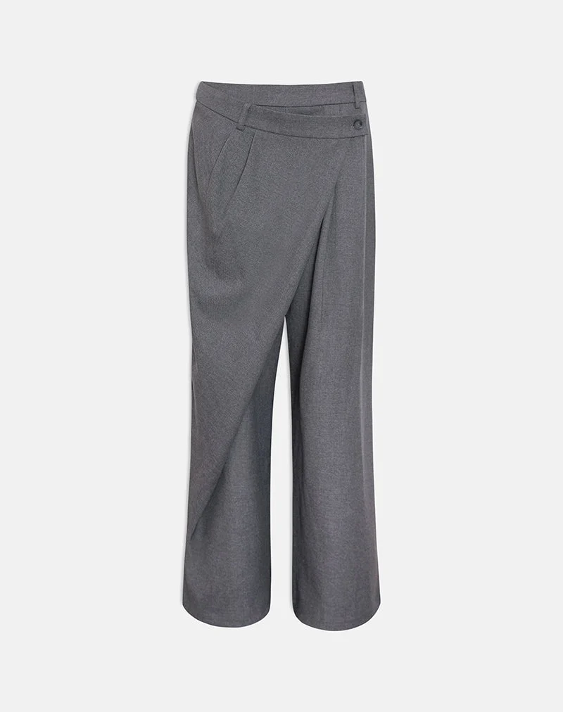 Pantalon asymétrique Kanna, coupe sur mesure, couleur anthracite