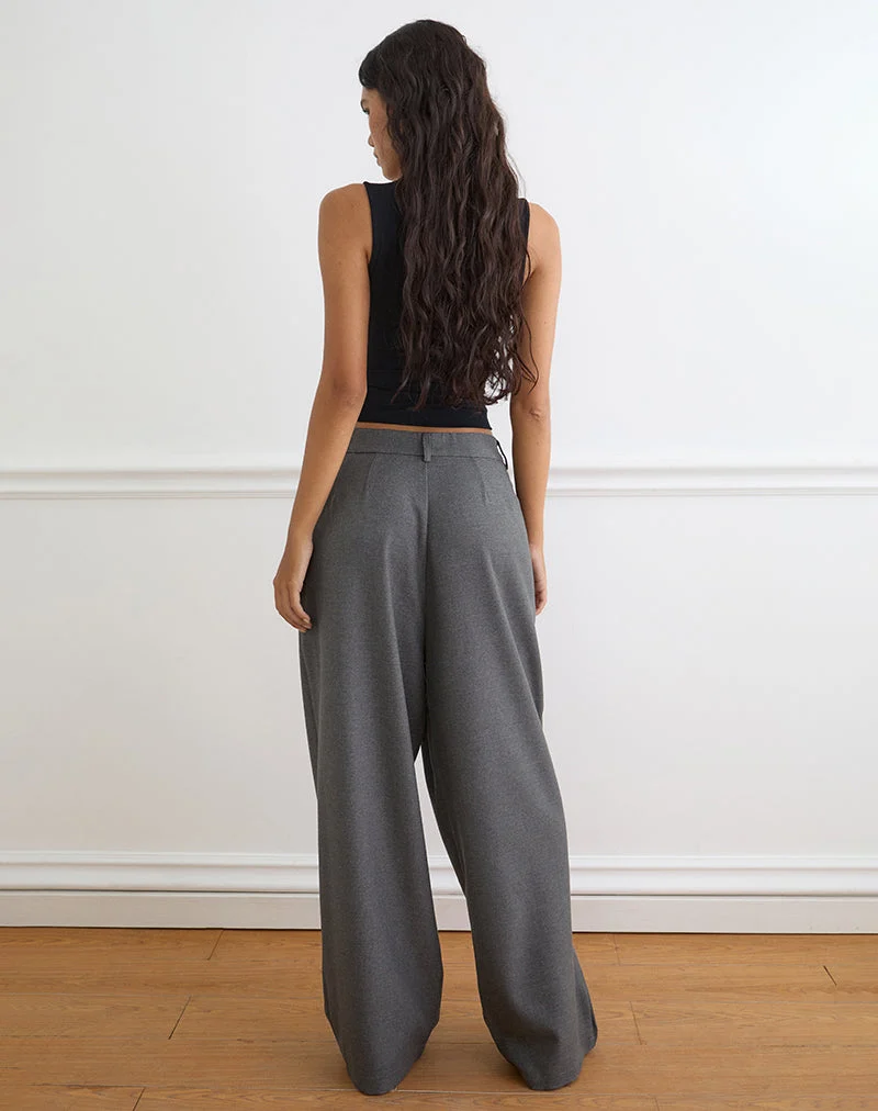 Pantalon asymétrique Kanna, coupe sur mesure, couleur anthracite