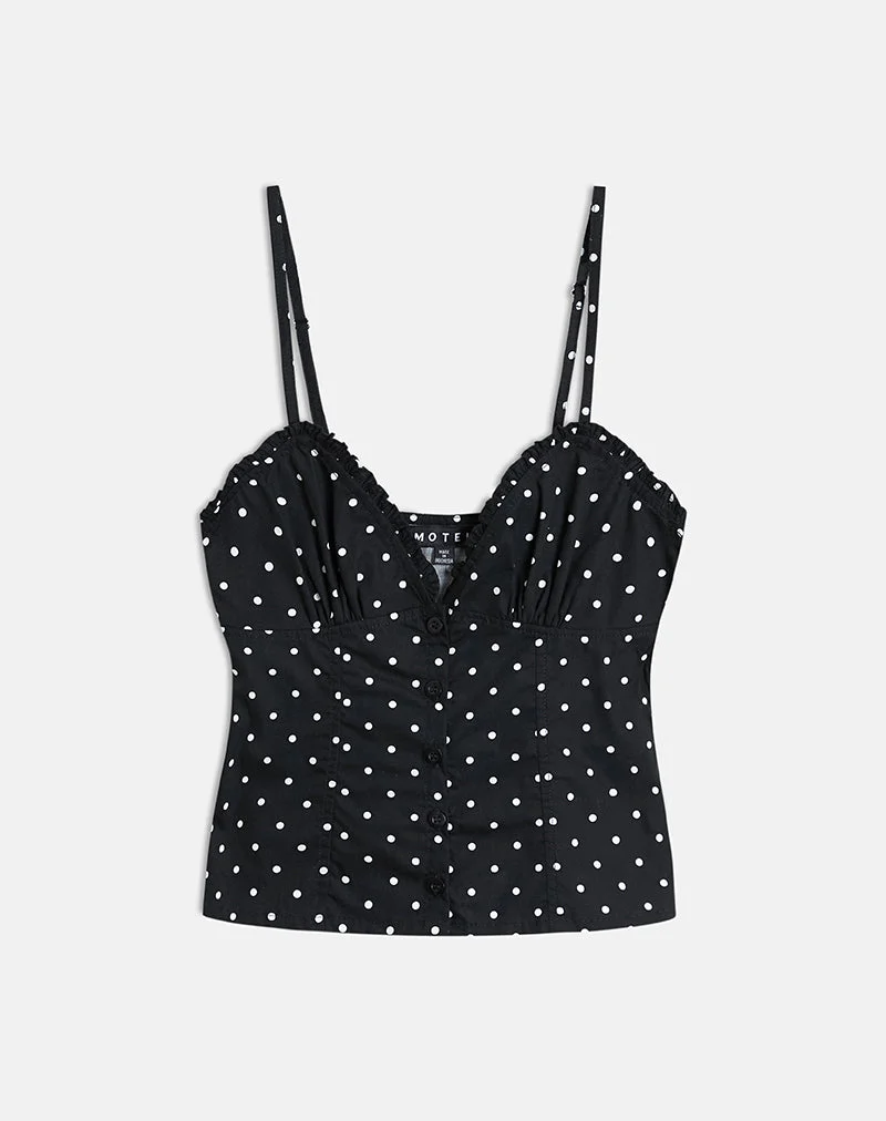 Haut Isamu, motif « Basic Polka » noir