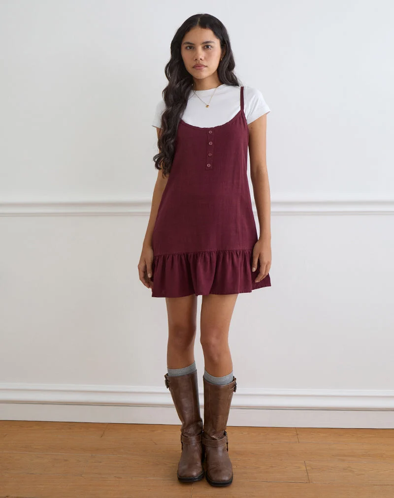 Mini-robe Arige, couleur bordeaux