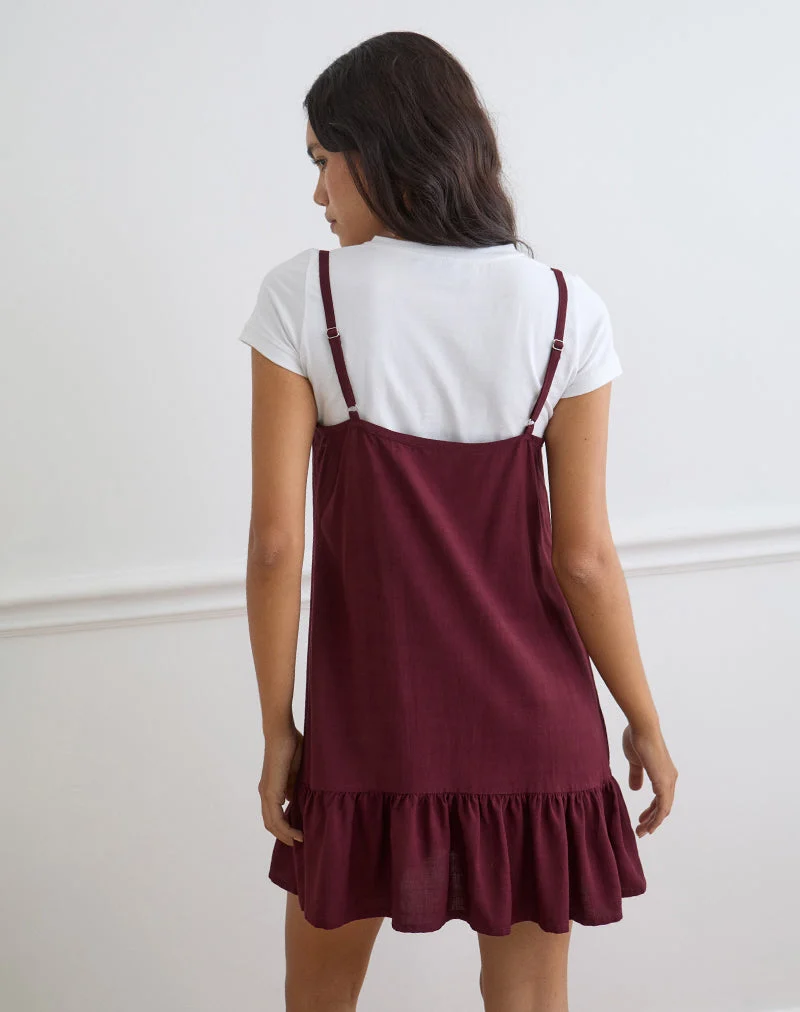 Mini-robe Arige, couleur bordeaux