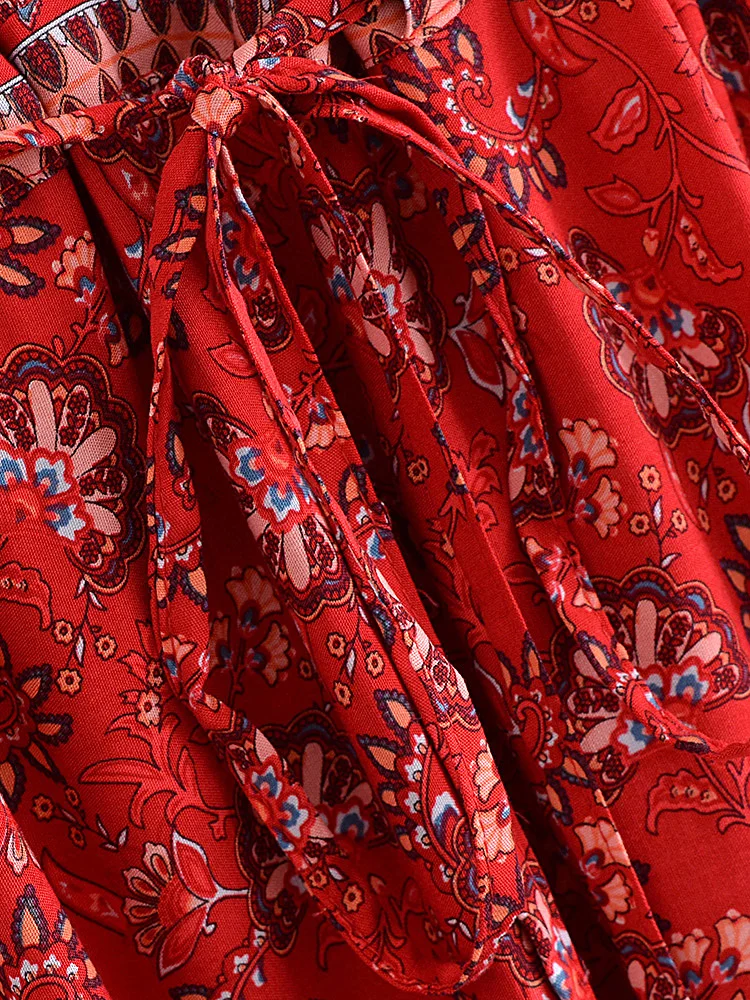 Robe Rouge Boheme Chic