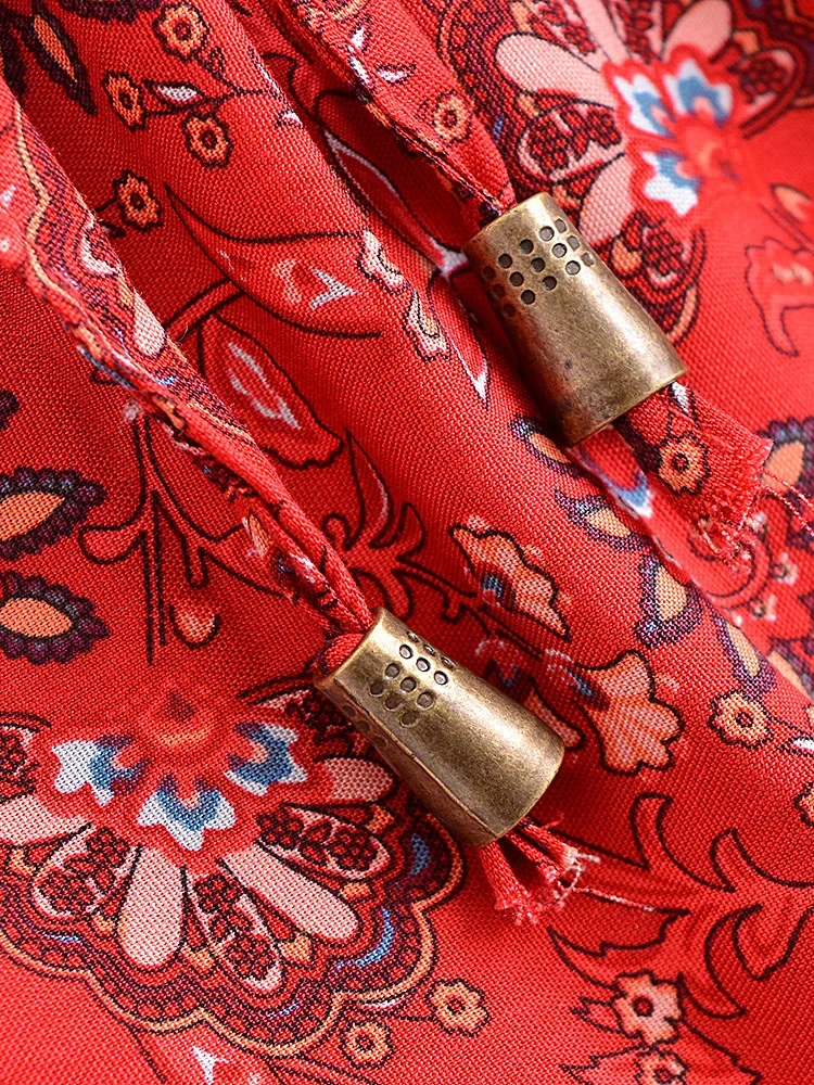 Robe Rouge Boheme Chic