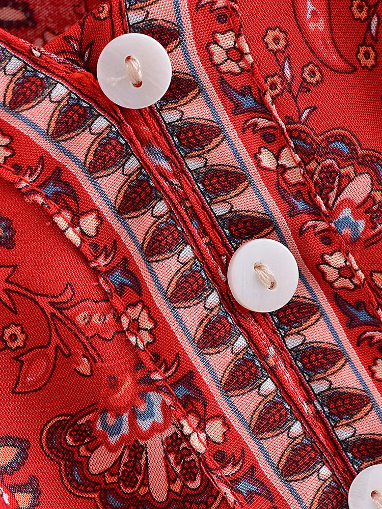Robe Rouge Boheme Chic