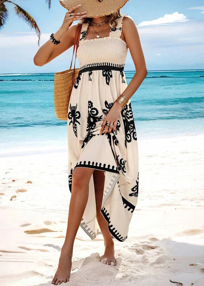 Robe aztèque blanche et noire