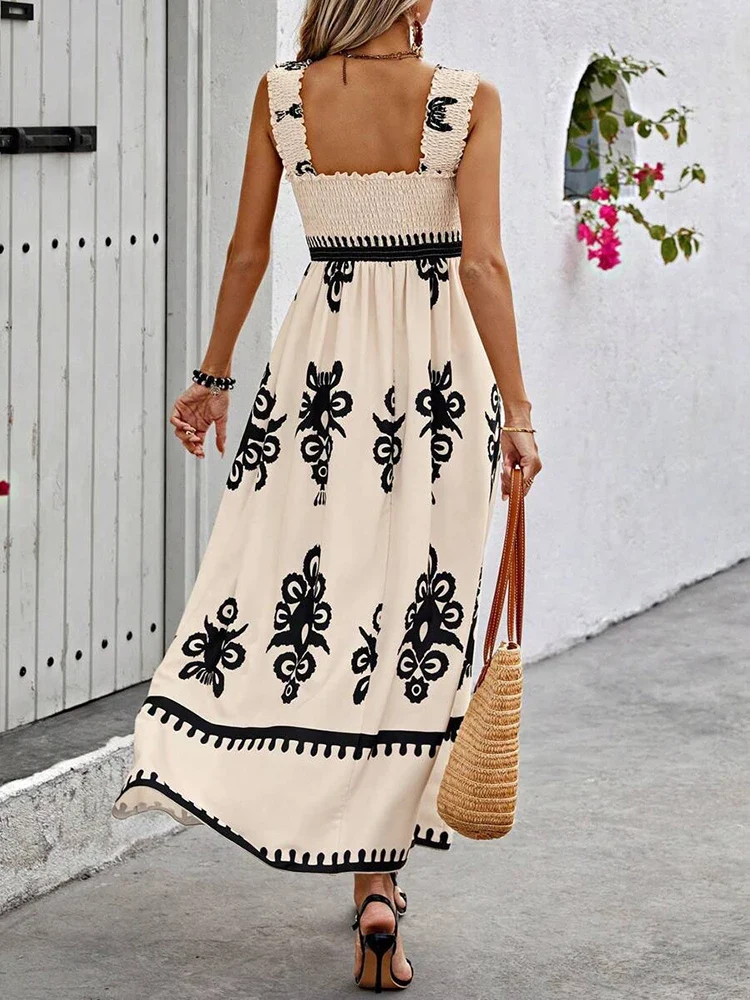 Robe aztèque blanche et noire