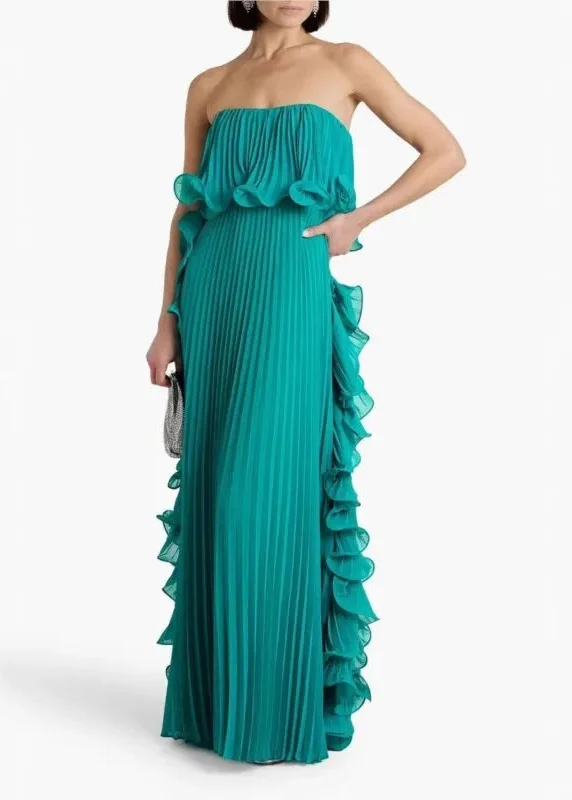 Robe cocktail boheme chic verte