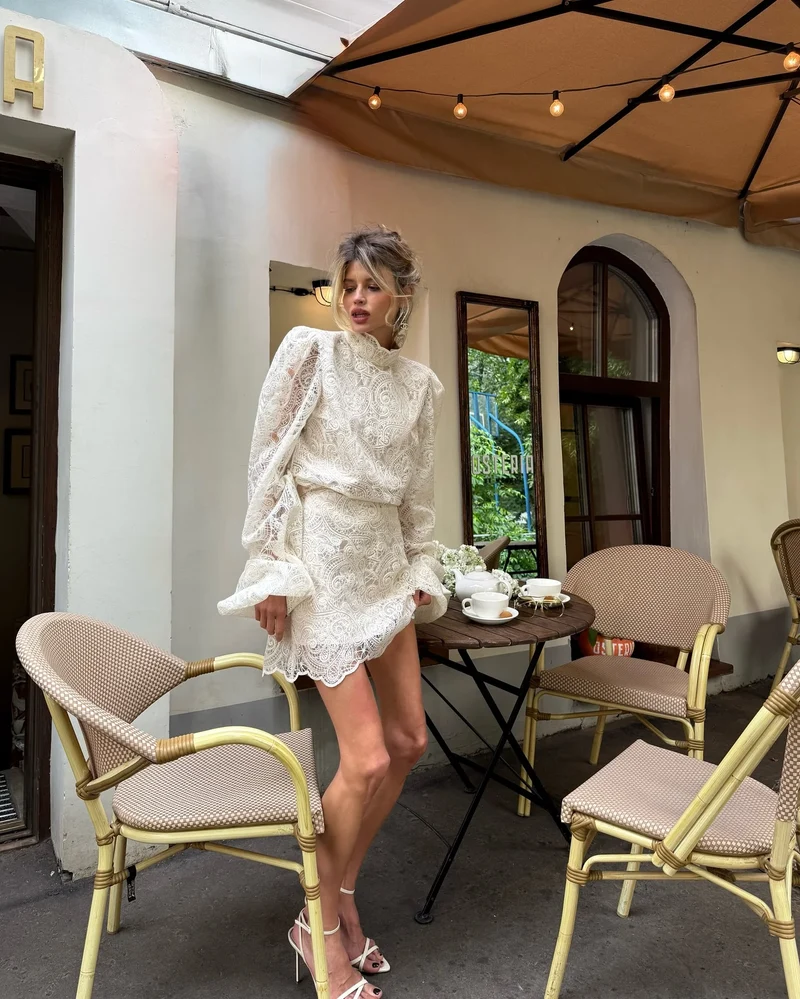 Robe Blanche Dentelle Chic