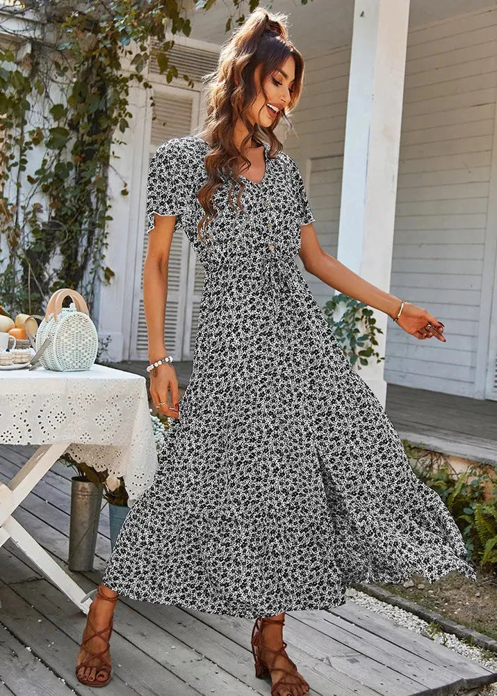 Robe noire style bohème pour femme