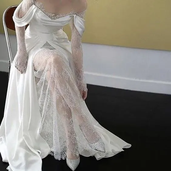 Robe de soirée longue en satin coupe trapèze pour mariage, occasion spéciale