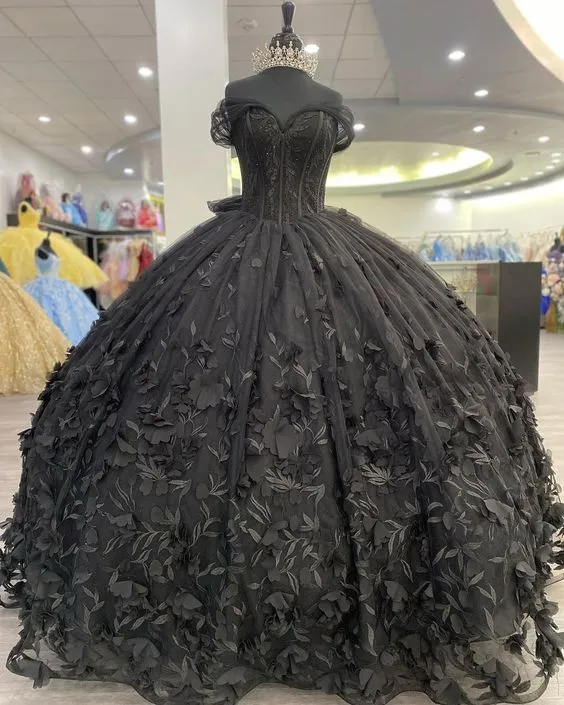 Superbe robe de soirée noire de Quinceanera