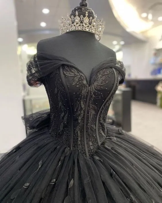 Superbe robe de soirée noire de Quinceanera