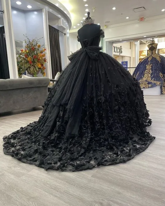 Superbe robe de soirée noire de Quinceanera