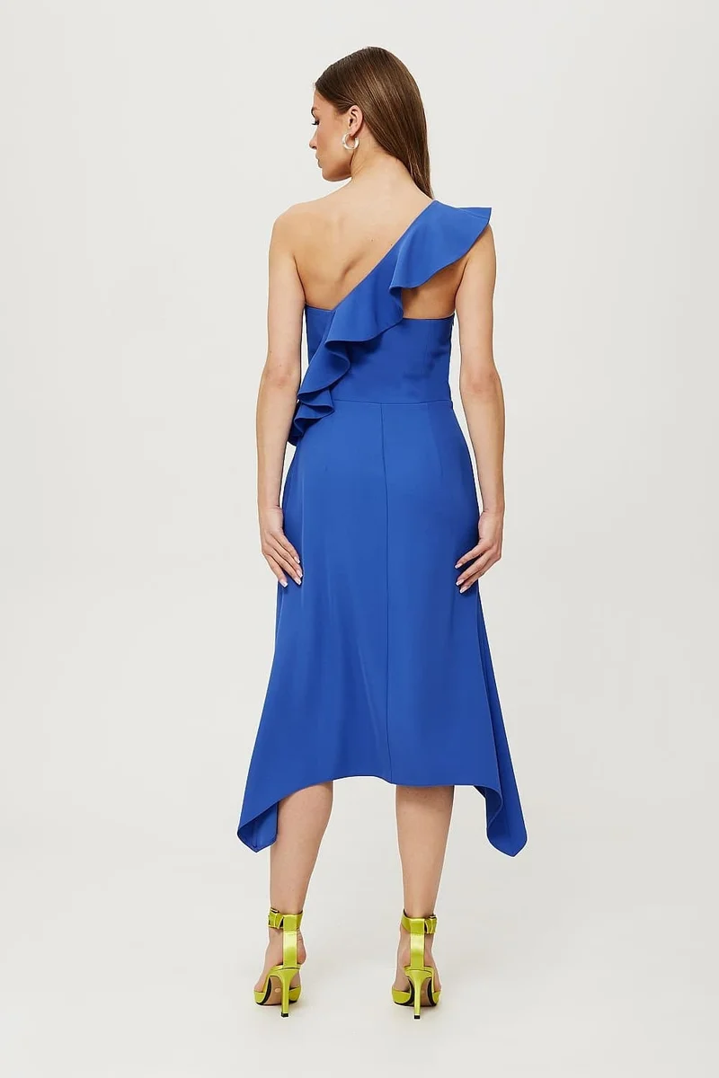 Robe asymétrique bleue