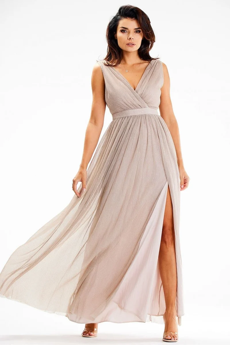 Robe de demoiselle d'honneur beige