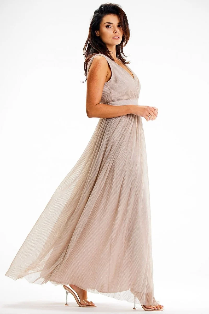 Robe de demoiselle d'honneur beige