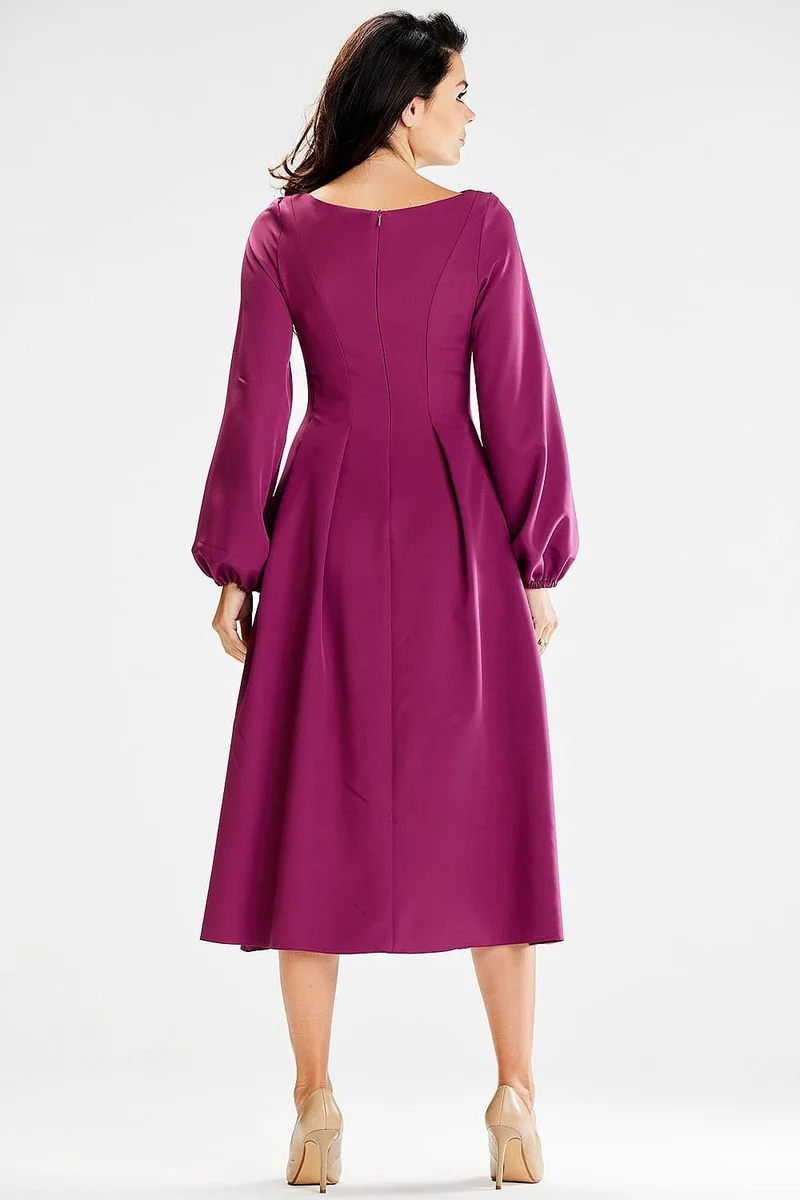Robe habillée violet manches longues