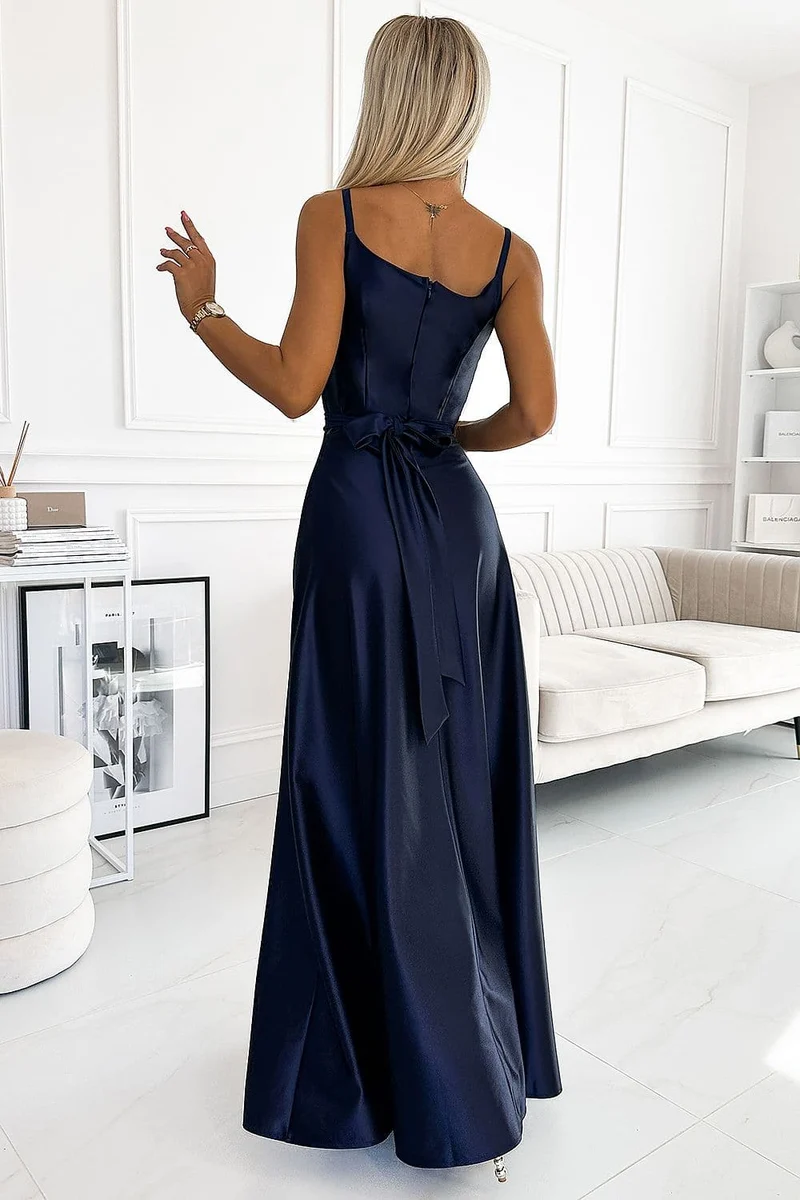 Robe de soirée longue satin