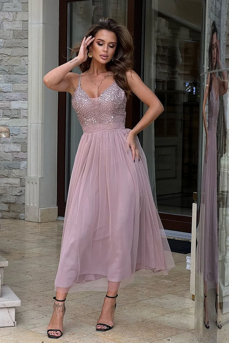 Robe rose poudrée demoiselle d'honneur