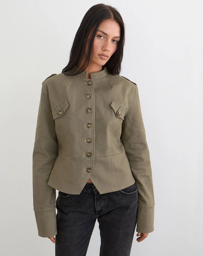 Veste militaire Diranda en sergé kaki