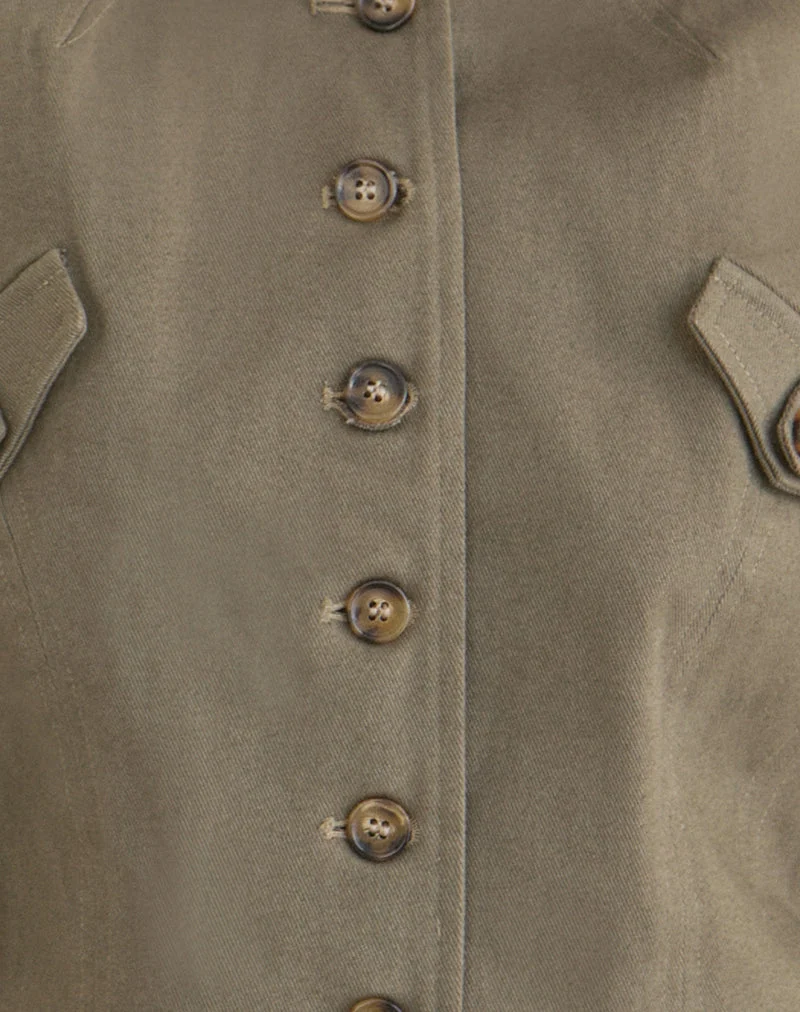 Veste militaire Diranda en sergé kaki