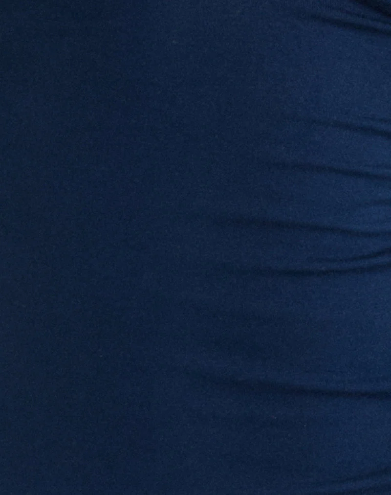 Haut Yatna en rayonne bleu marine avec boutons en perles