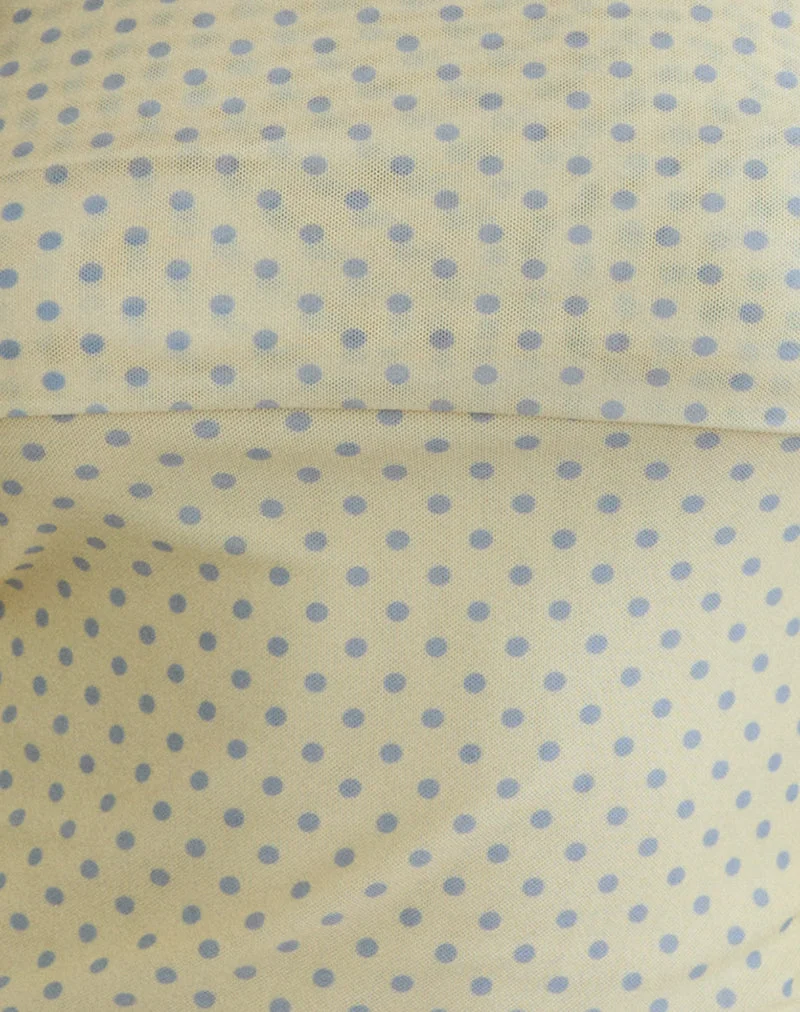 Haut dos nu Nunik jaune à pois gris compacts