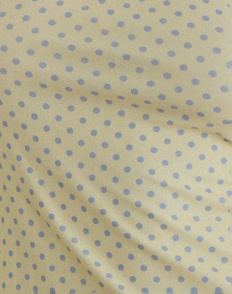 Mini-robe Turu jaune à pois gris compacts