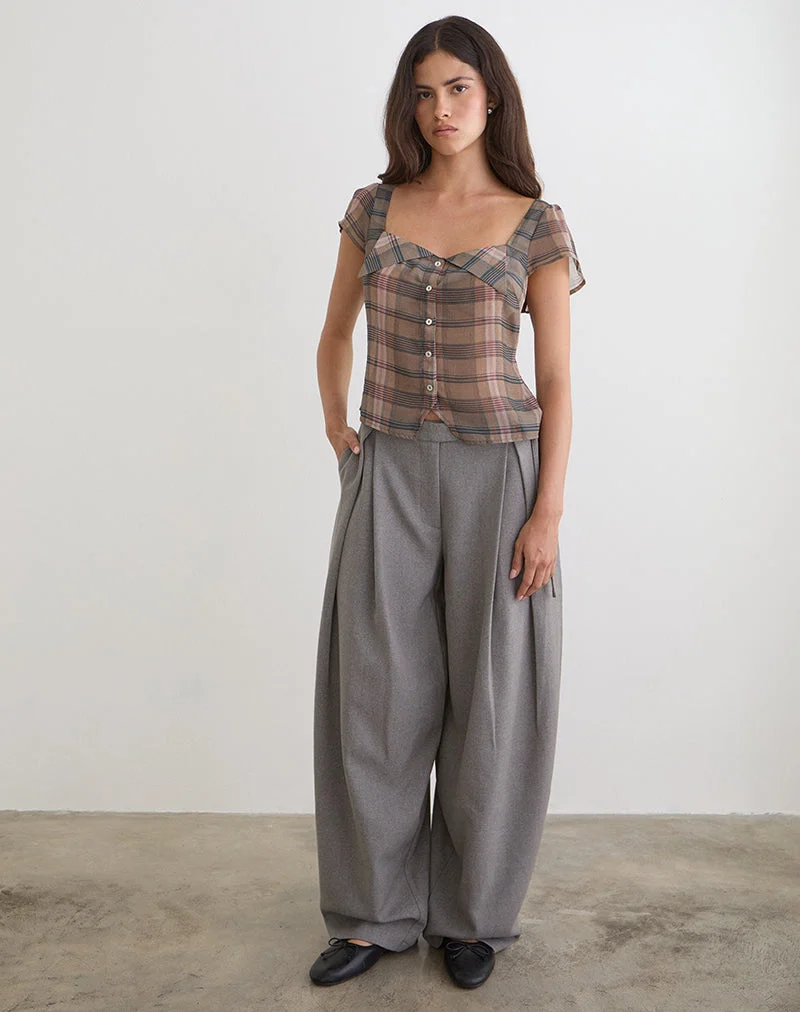 Pantalon à taille nouée Arden, couleur gris tailleur