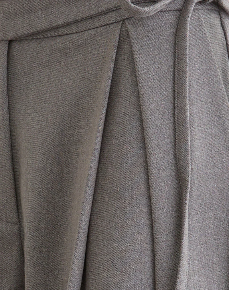 Pantalon à taille nouée Arden, couleur gris tailleur