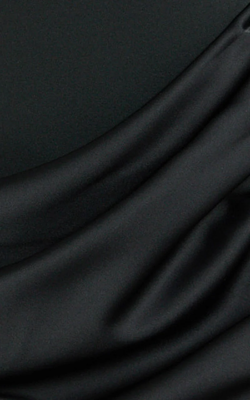 Elodie Mini Dress - Sleeveless Dress Overlay Skirt in Black