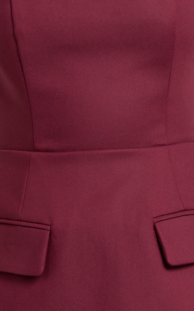 Garrett Mini Dress - Square Neck Fit And Flare Dress in Wine